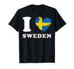 I Love Sweden Heart Flag Sweden T-Shirt - Unique Graphic Unisex