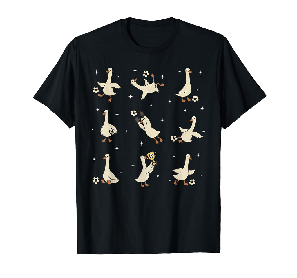 Funny Silly Goose Playing Soccer Team T-Shirt - Streetwear Style Men Women