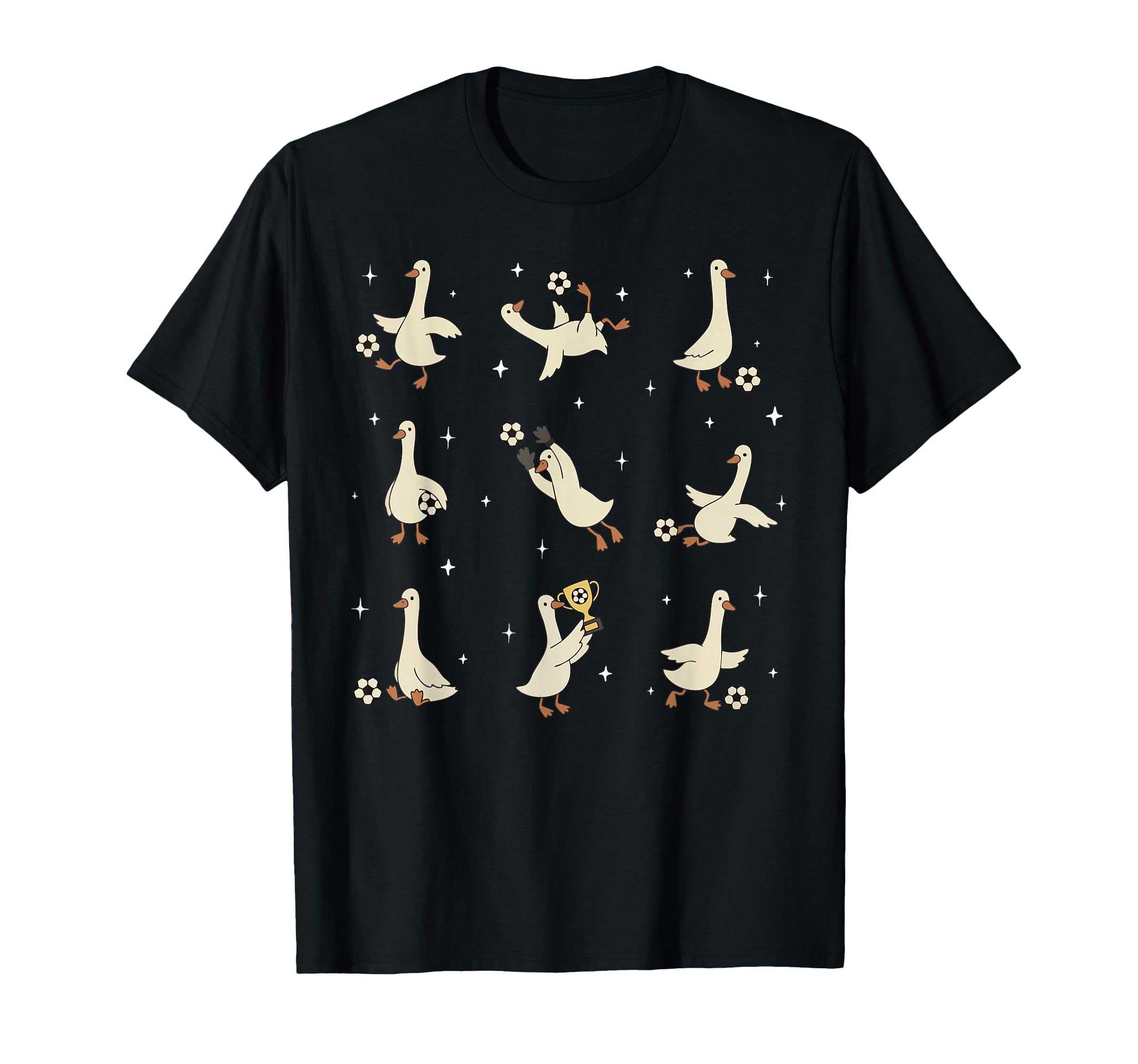 Funny Silly Goose Playing Soccer Team T-Shirt - Streetwear Style Men Women