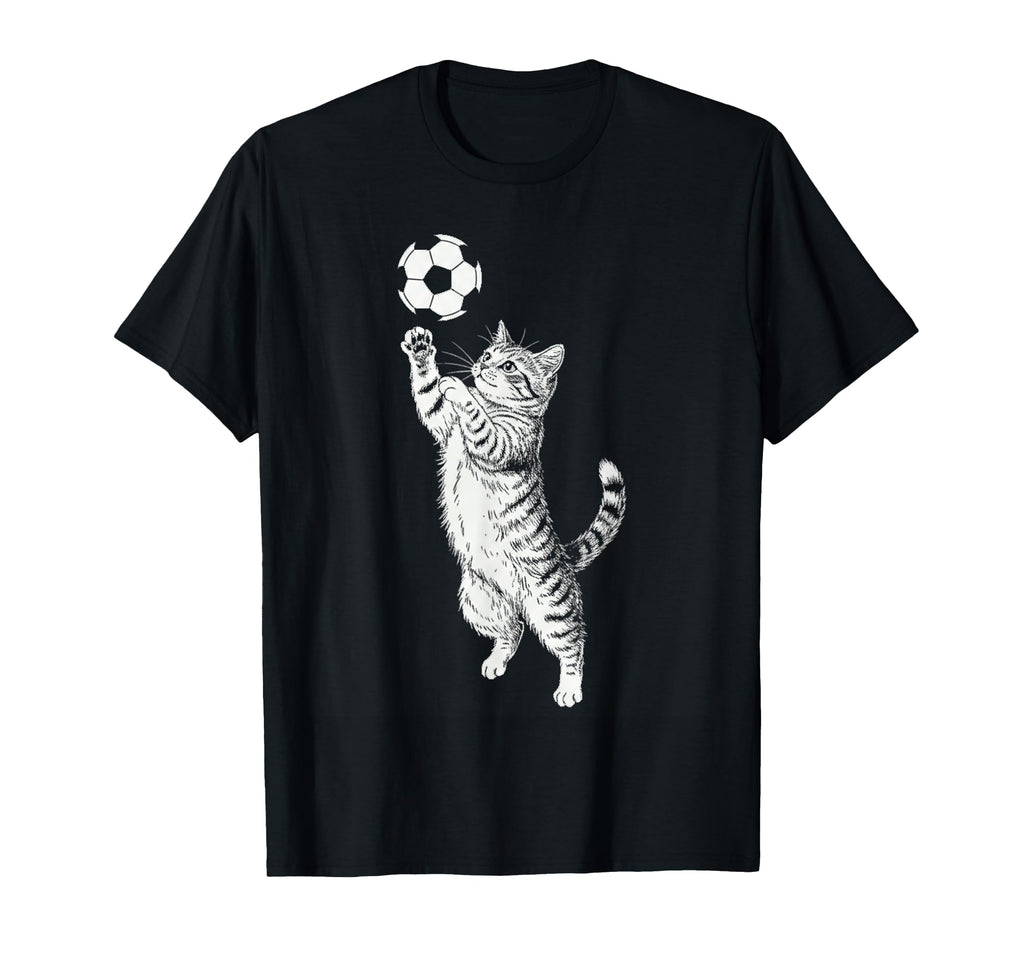 Black And White Tabby Cat Kitten Playing T-Shirt - Trendy Graphic Unisex