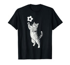 Black And White Tabby Cat Kitten Playing T-Shirt - Trendy Graphic Unisex