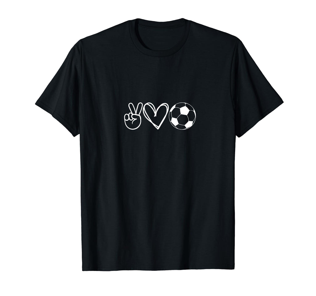 Peace Love And Soccer Football Lovers T-Shirt - Unique Graphic Unisex