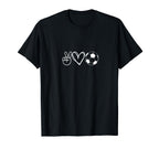 Peace Love And Soccer Football Lovers T-Shirt - Unique Graphic Unisex