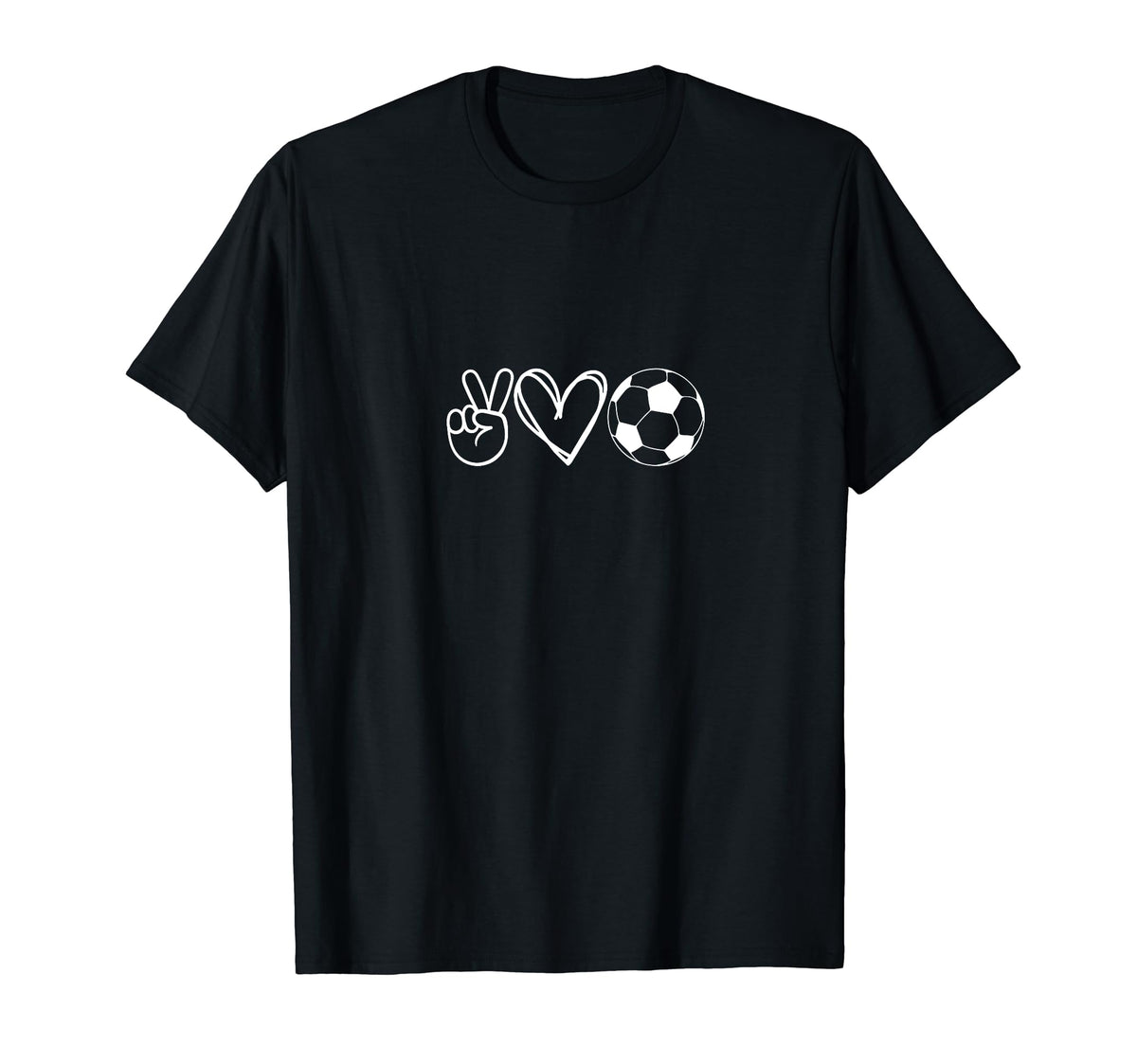 Peace Love And Soccer Football Lovers T-Shirt - Unique Graphic Unisex