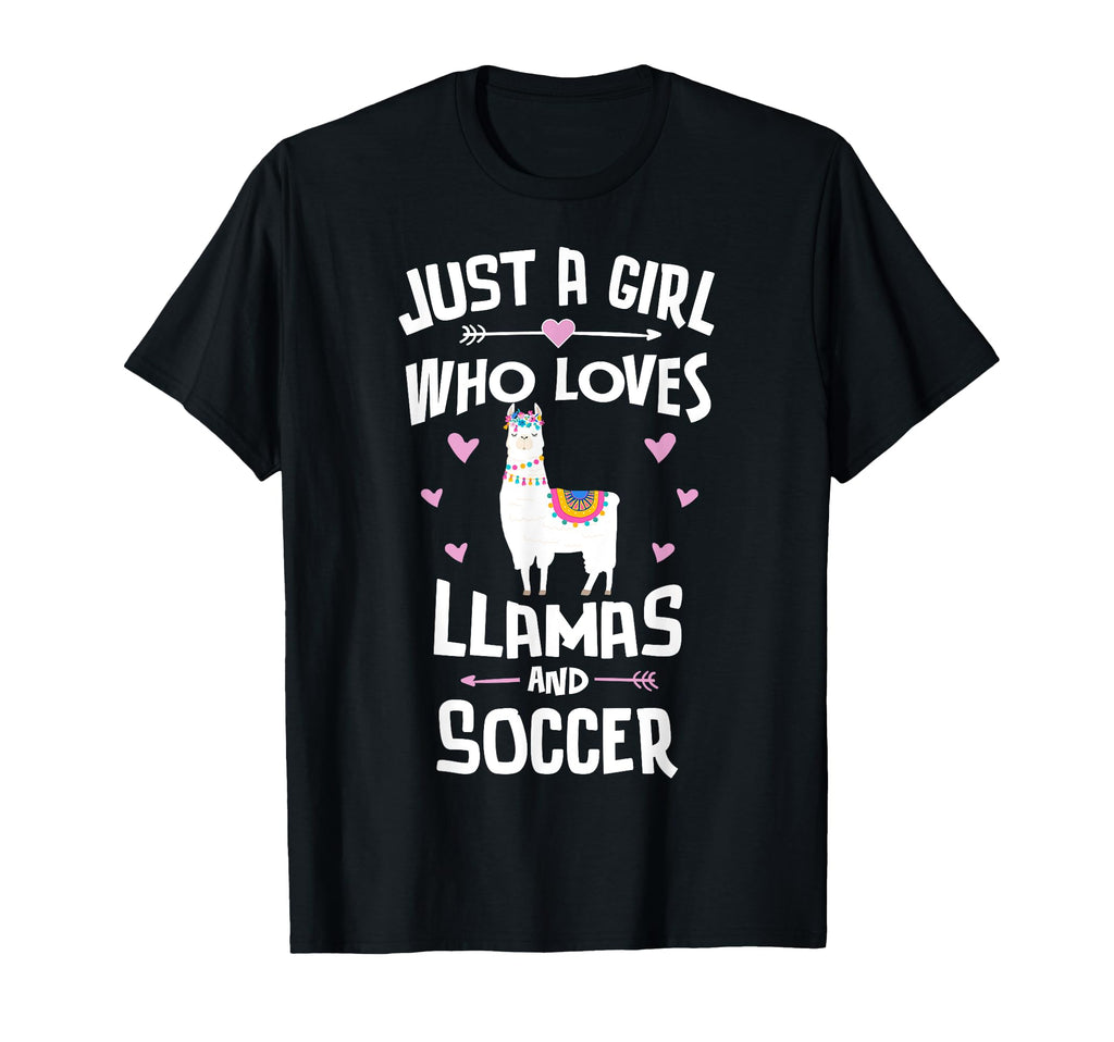 Just Who Loves Llamas And Soccer Gift T-Shirt - Trendy Graphic Men Women