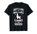 Just Who Loves Llamas And Soccer Gift T-Shirt - Trendy Graphic Men Women
