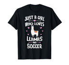 Just Who Loves Llamas And Soccer Gift T-Shirt - Trendy Graphic Men Women