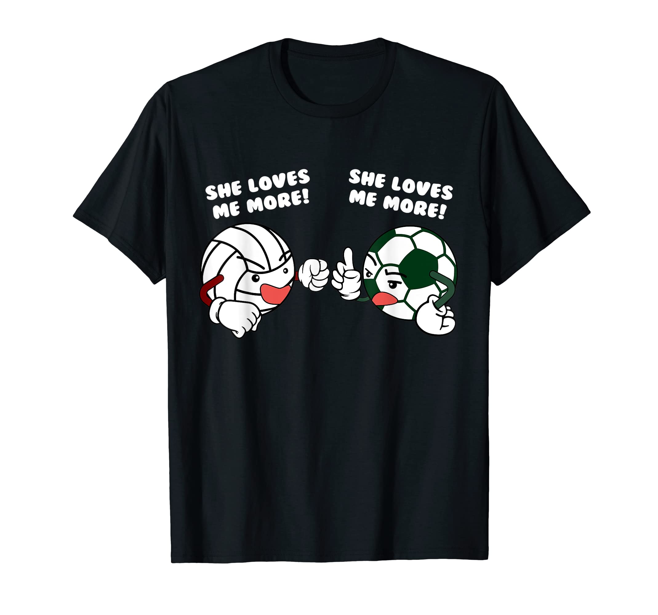 She Loves Me More Funny Volleyball T-Shirt - Graphic Print for Adults