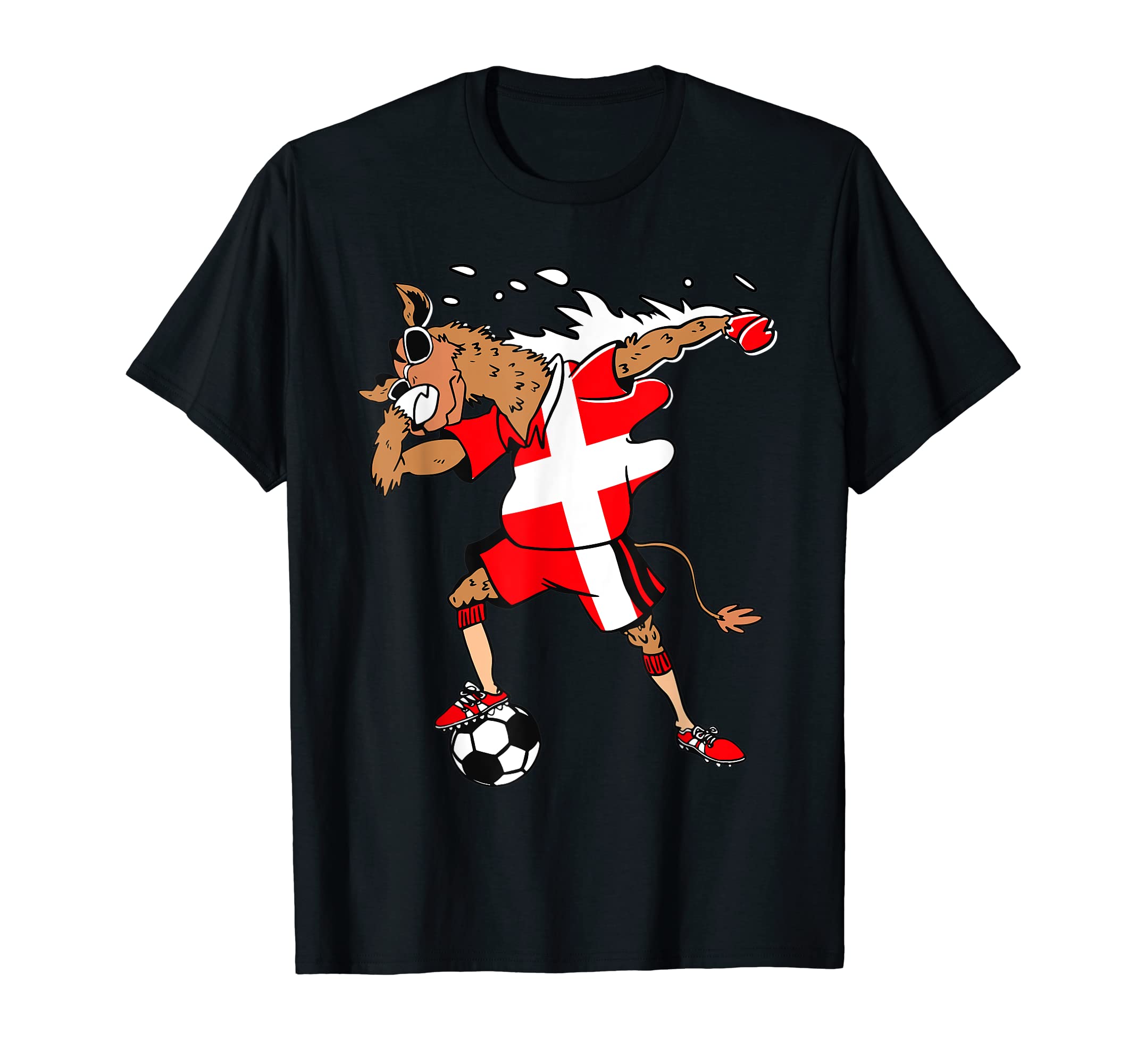 Danish Camel Denmark Flag Soccer T-Shirt - Trendy Graphic Men Women