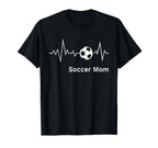 Soccer Mamas Soccer Mom Heartbeat T-Shirt - Unique Graphic Men Women