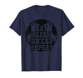 Eat Sleep Soccer Repeat Funny T-Shirt - Casual Everyday Wear for Adults