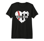 Ball Mom Heart Soccer Baseball Mom T-Shirt - Casual Everyday Wear Unisex