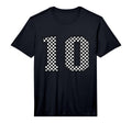 Number 10 Checkered Number T-Shirt - Casual Everyday Wear Unisex