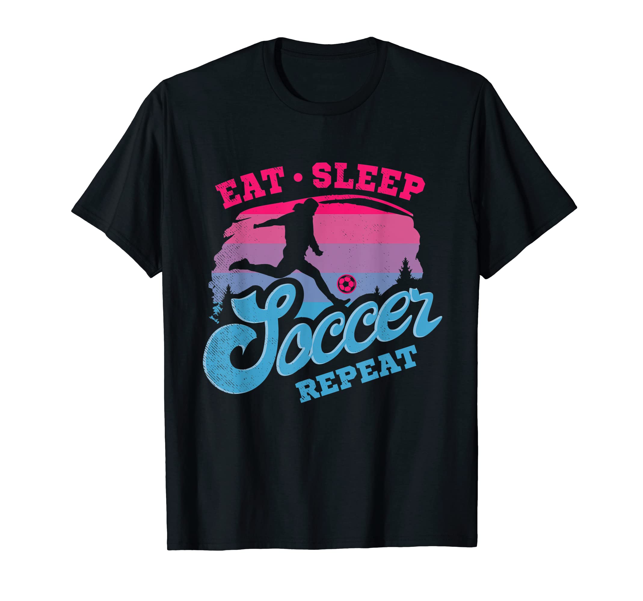 Soccer Eat Sleep Repeat Aesthetic Art T-Shirt - Minimalist Print for Adults
