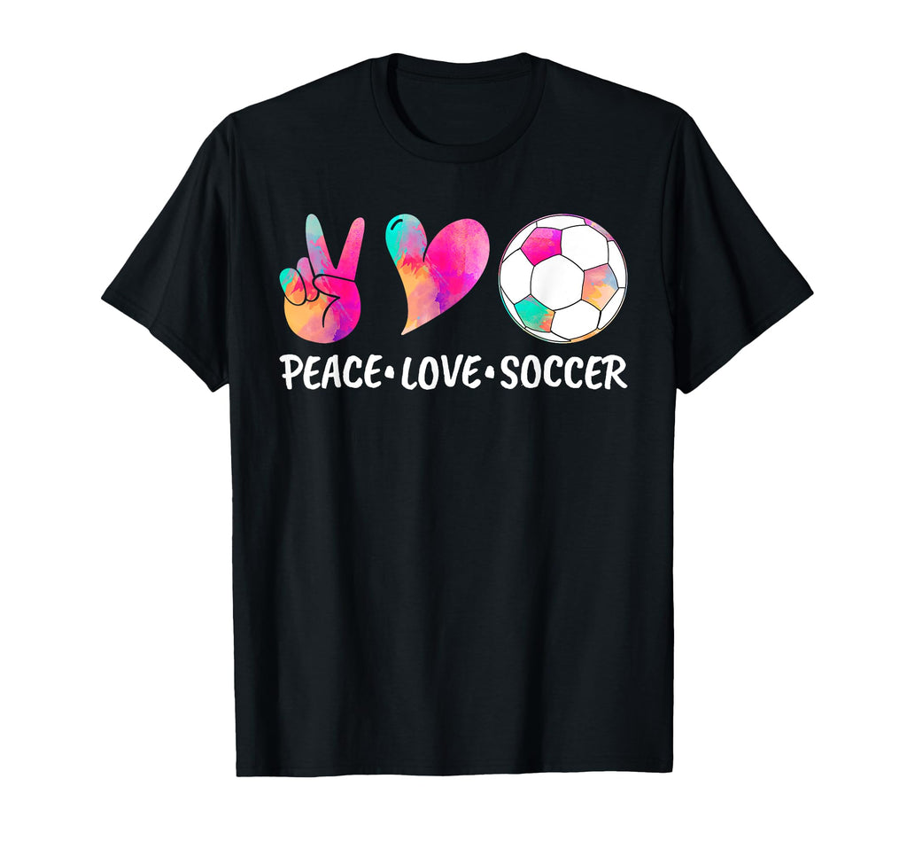 Soccer Tees Tie Dye Peace Love T-Shirt - Casual Everyday Wear Men Women