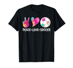 Soccer Tees Tie Dye Peace Love T-Shirt - Casual Everyday Wear Men Women