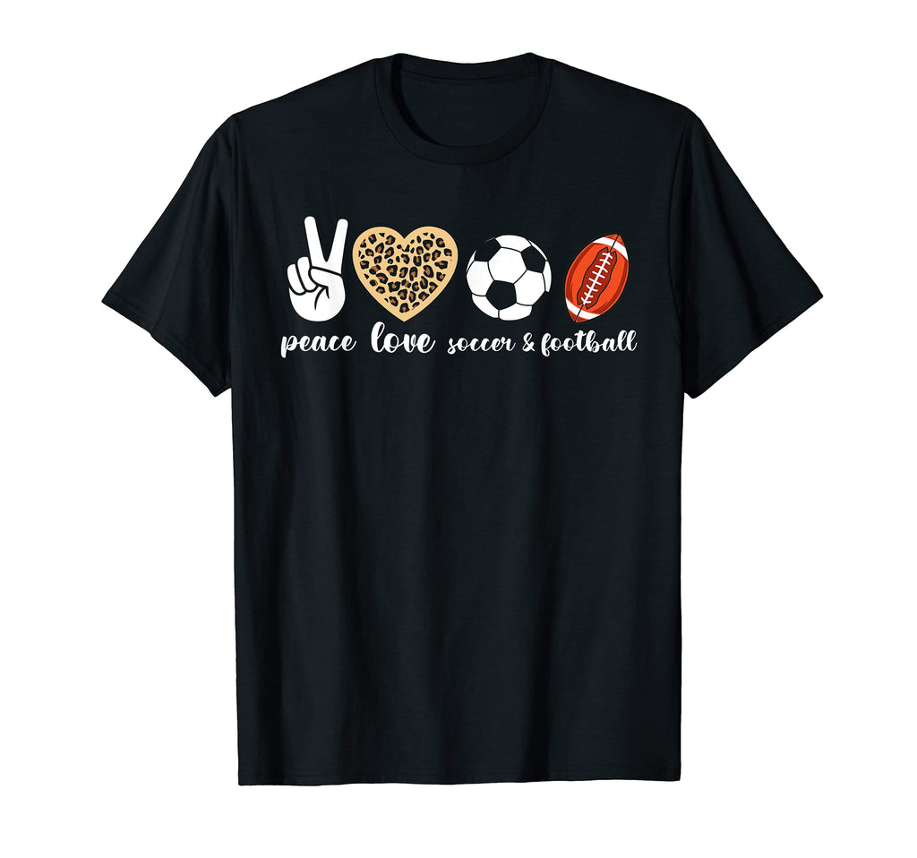 Peace Love Soccer Football Ball T-Shirt - Custom Art Print for Adults