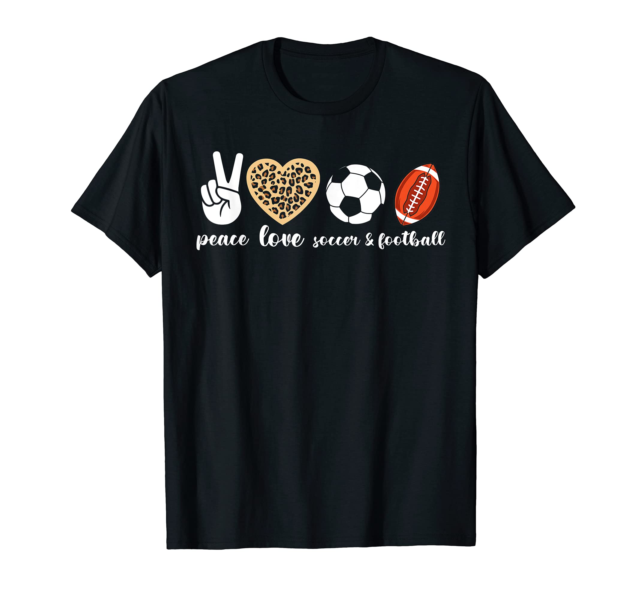Peace Love Soccer Football Ball T-Shirt - Custom Art Print for Adults