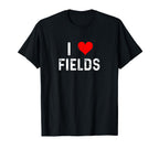 I Love Fields Heart Distressed T-Shirt - Trendy Graphic for Adults
