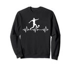 Soccer Heartbeat Heartbeat Sweatshirt - Fun Novelty Design Men Women
