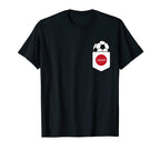 Soccer Ball Japan Flag Pocket Logo T-Shirt - Graphic Print for Adults