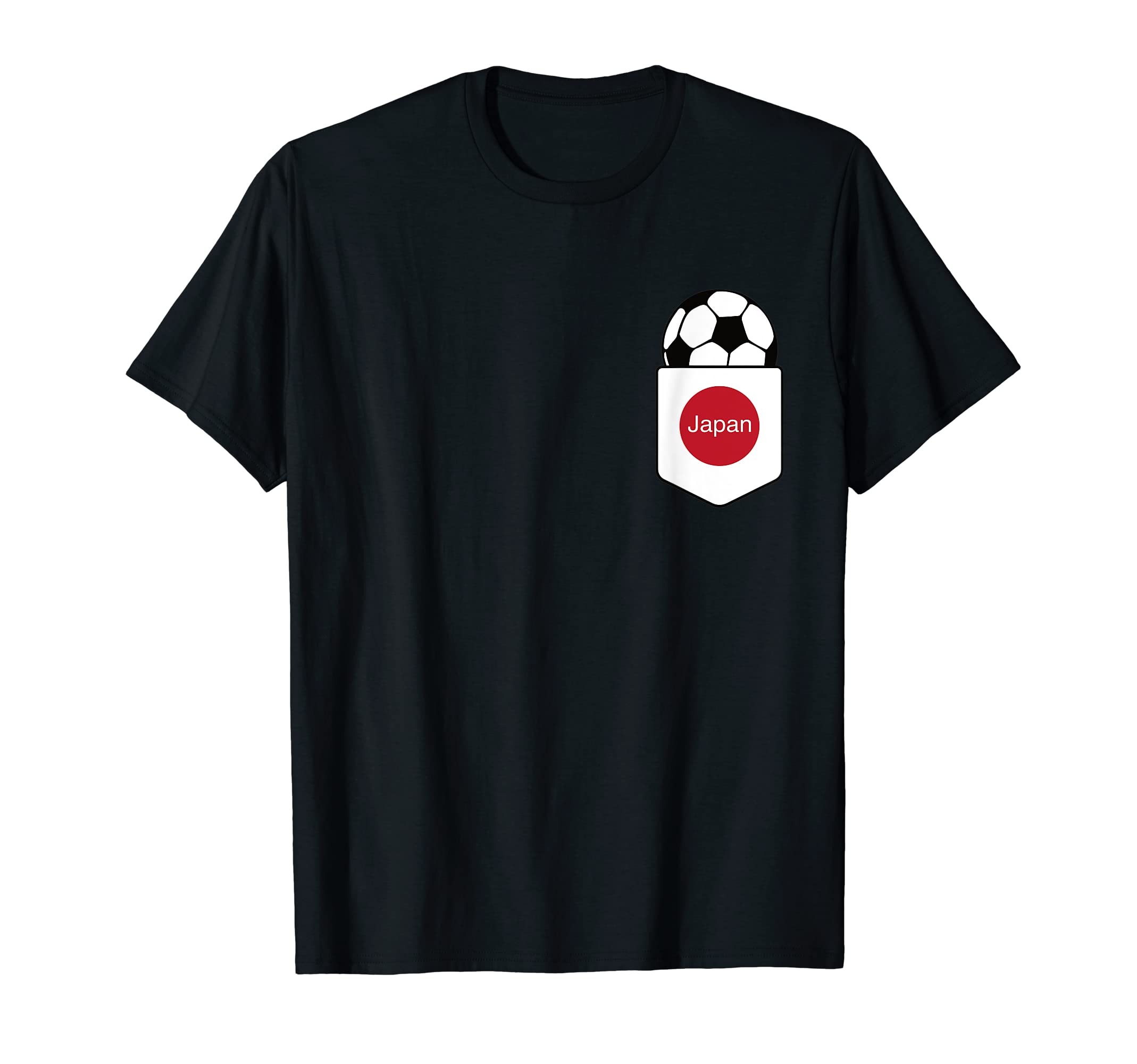 Soccer Ball Japan Flag Pocket Logo T-Shirt - Graphic Print for Adults