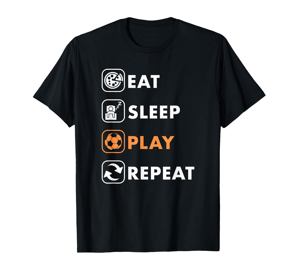 Trendy Eat Sleep Soccer Repeat List T-Shirt - Streetwear Style for Adults
