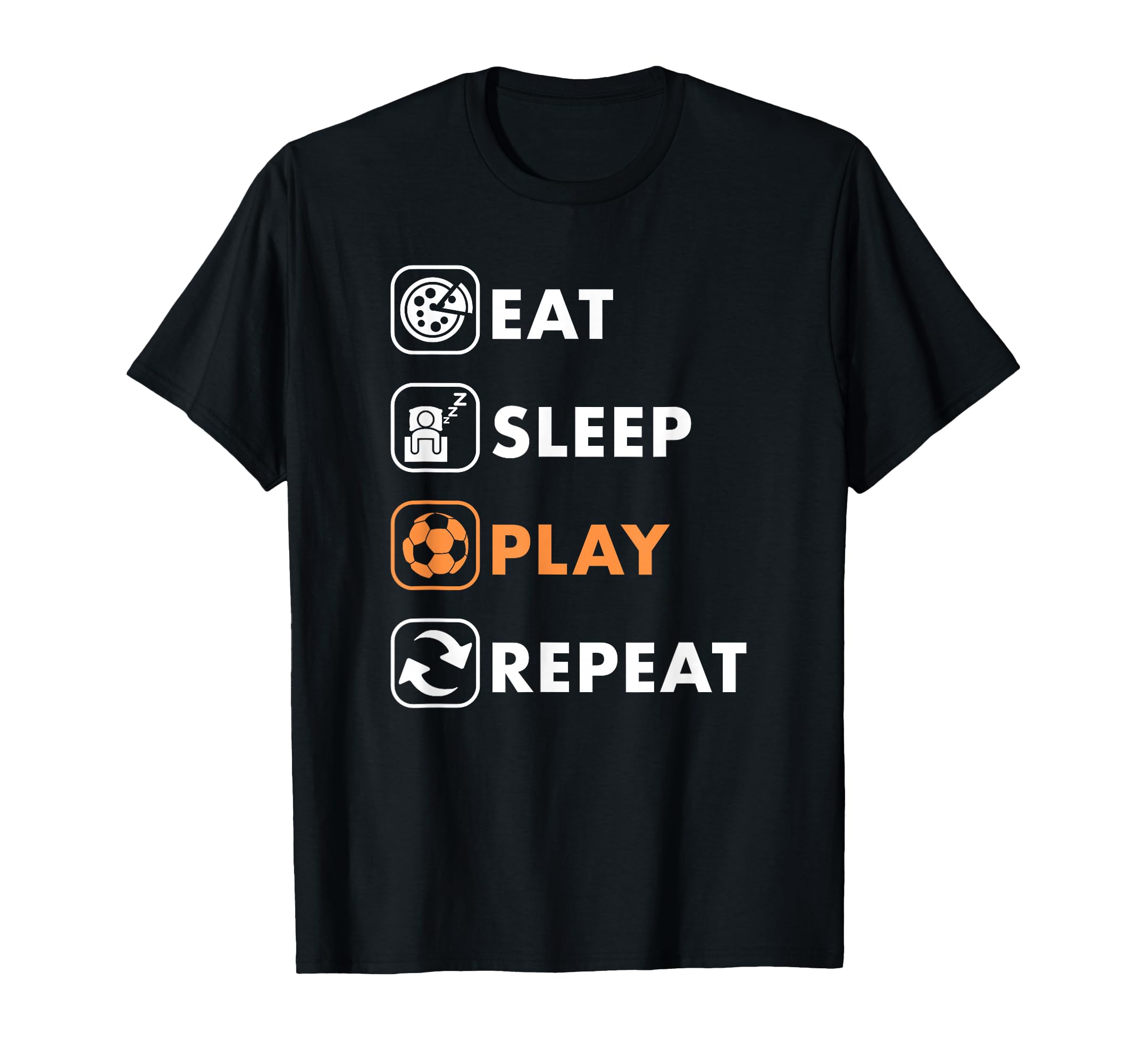 Trendy Eat Sleep Soccer Repeat List T-Shirt - Streetwear Style for Adults