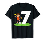 7Th Birthday Soccer 7 Years Old Soccer T-Shirt - Streetwear Style Unisex