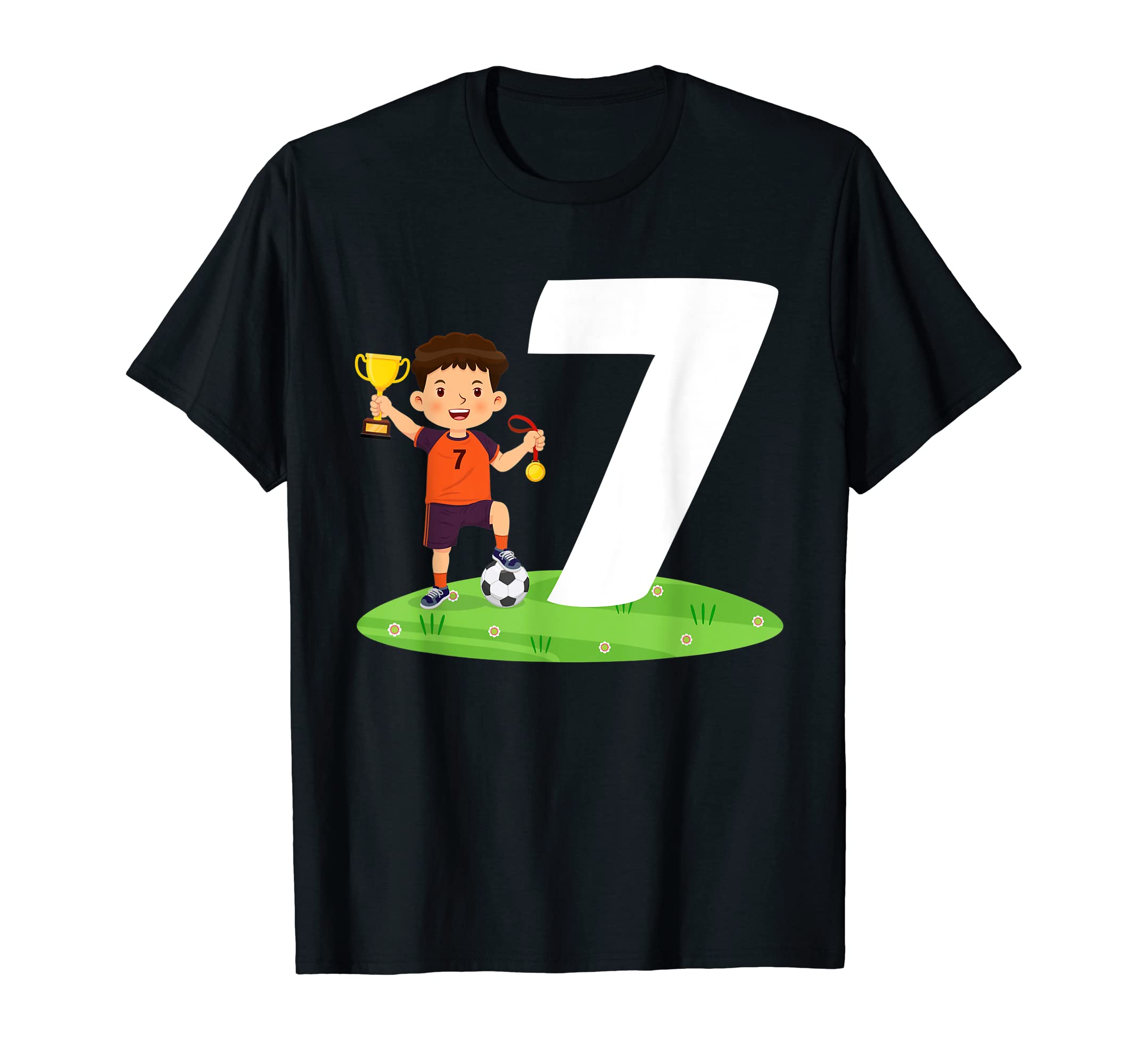 7Th Birthday Soccer 7 Years Old Soccer T-Shirt - Streetwear Style Unisex