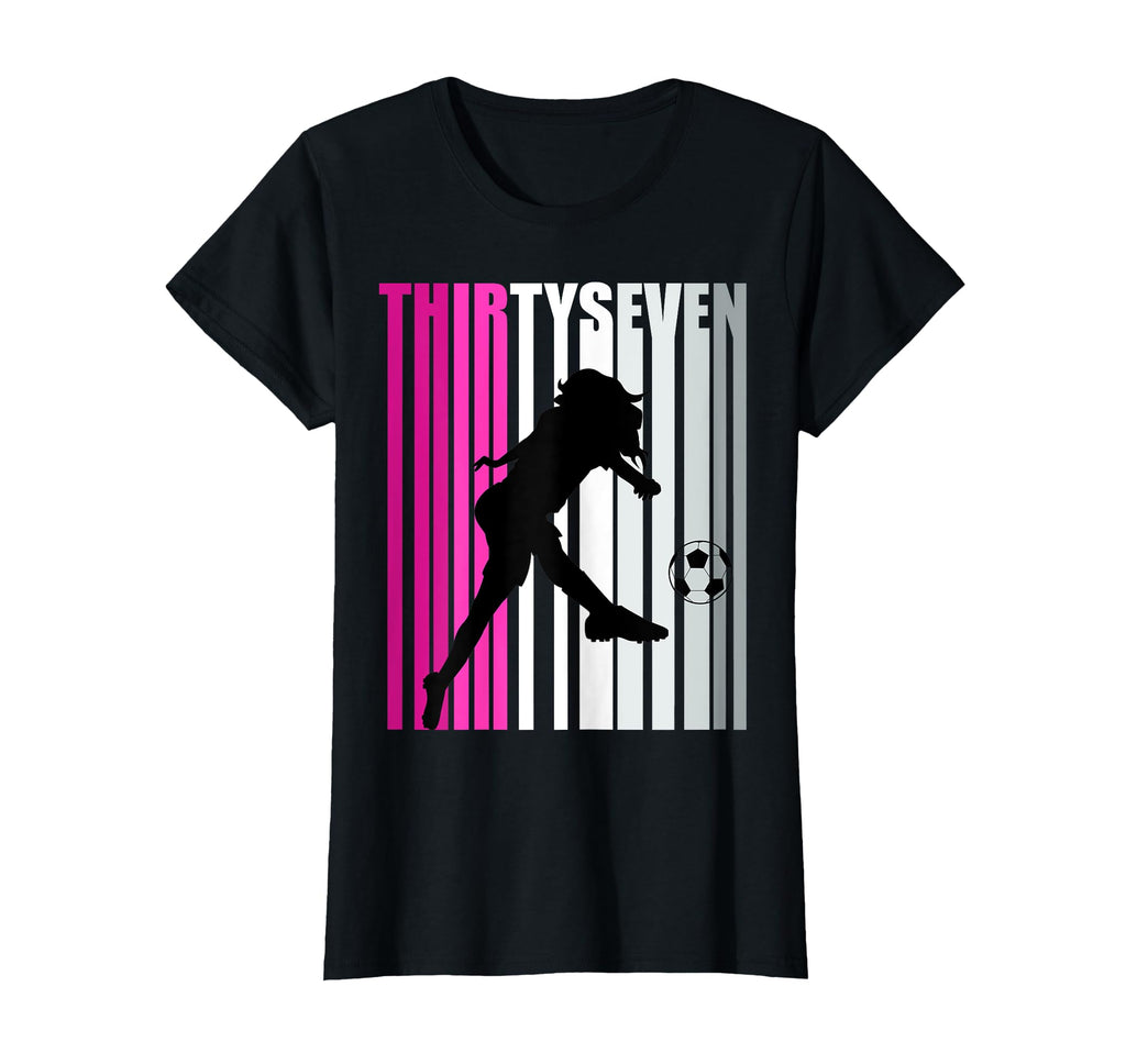Womens 37Th Soccer Birthday Loves To T-Shirt - Unique Graphic for Adults