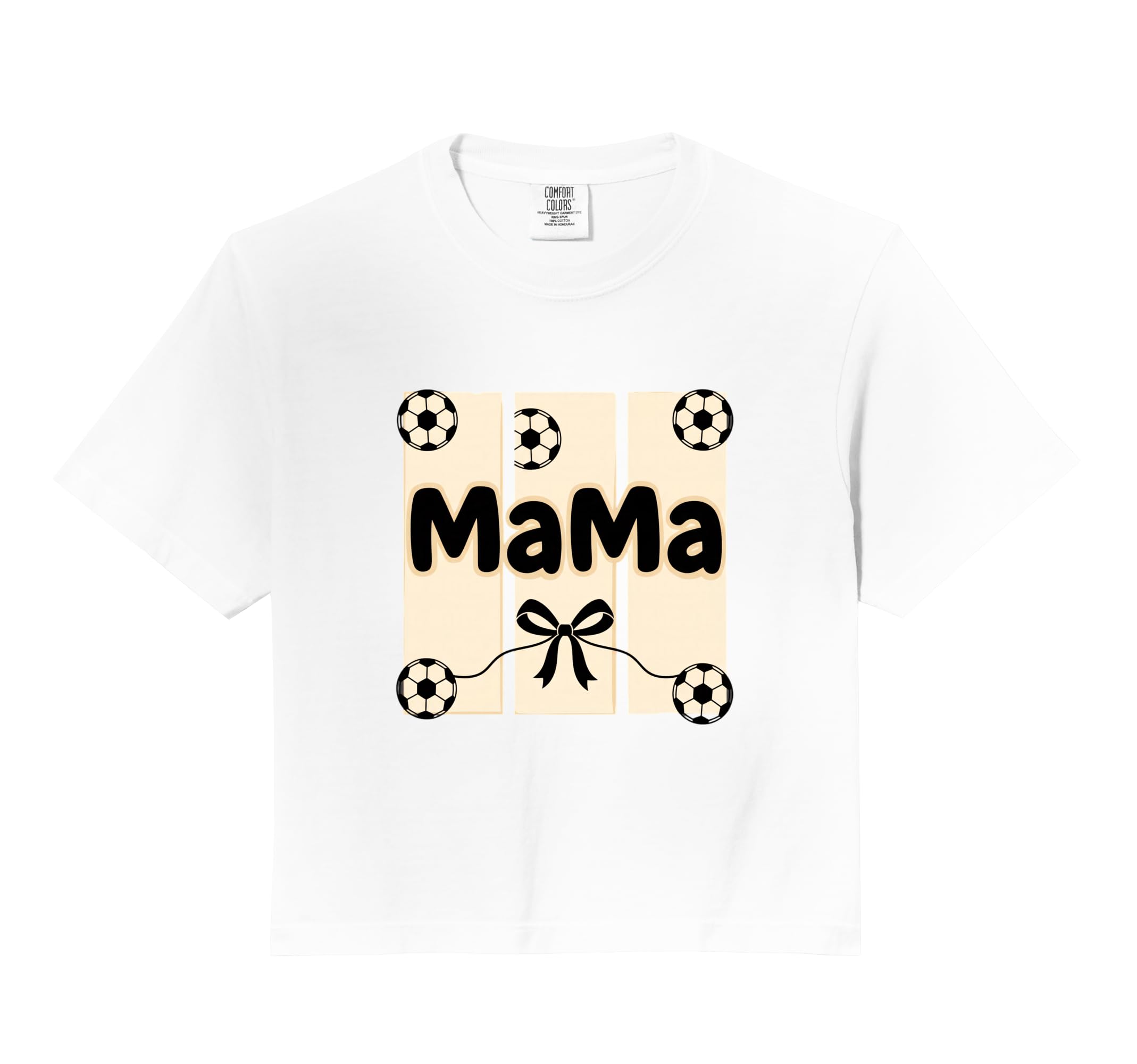 Mama Soccer Mom Ribbon Ball Supporter T-Shirt - Graphic Print Men Women