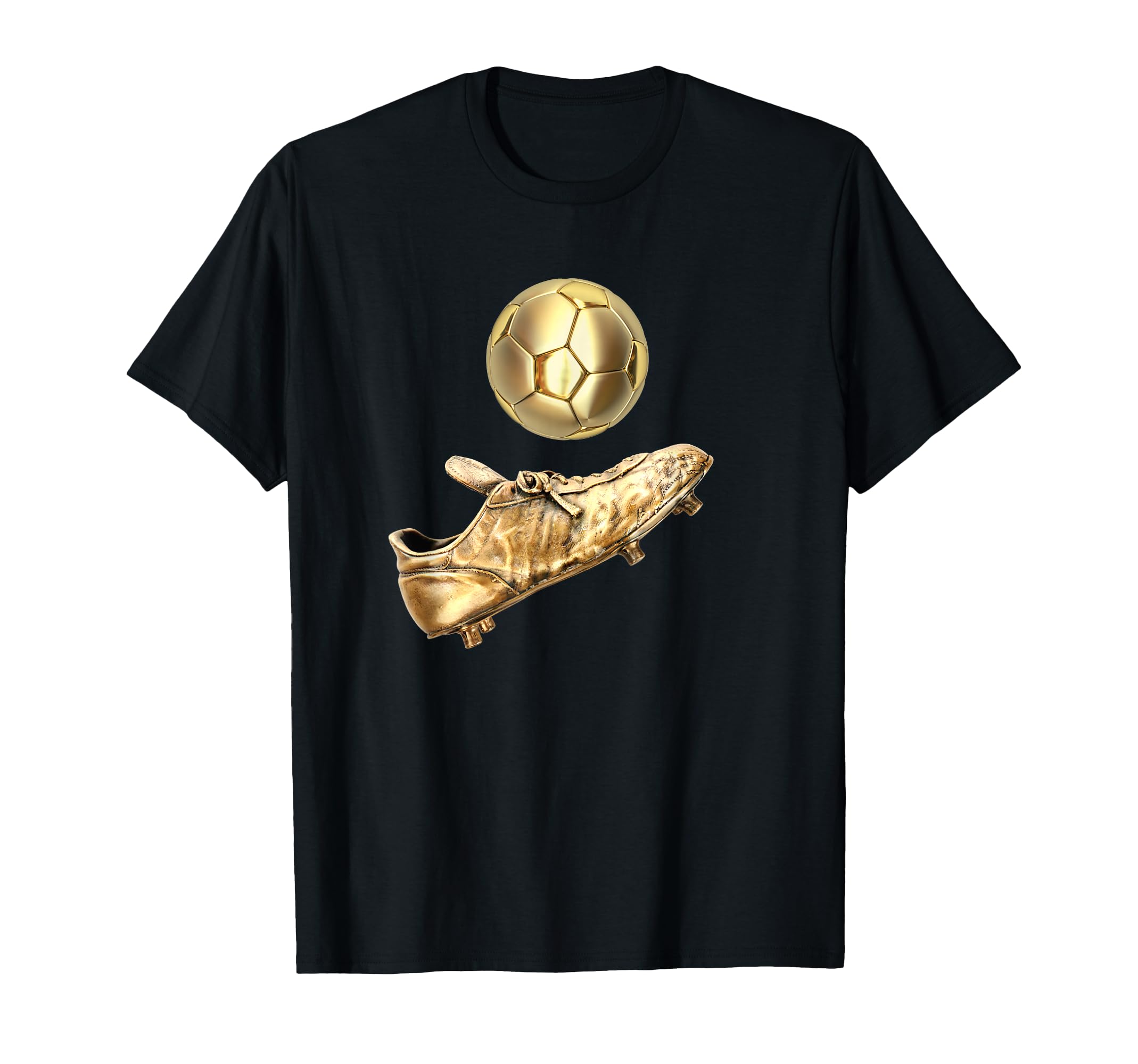 Gold Soccer Ball Soccer Player Cleats T-Shirt - Streetwear Style Men Women