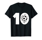 Soccer Player Number 10 Sport T-Shirt - Custom Art Print Unisex
