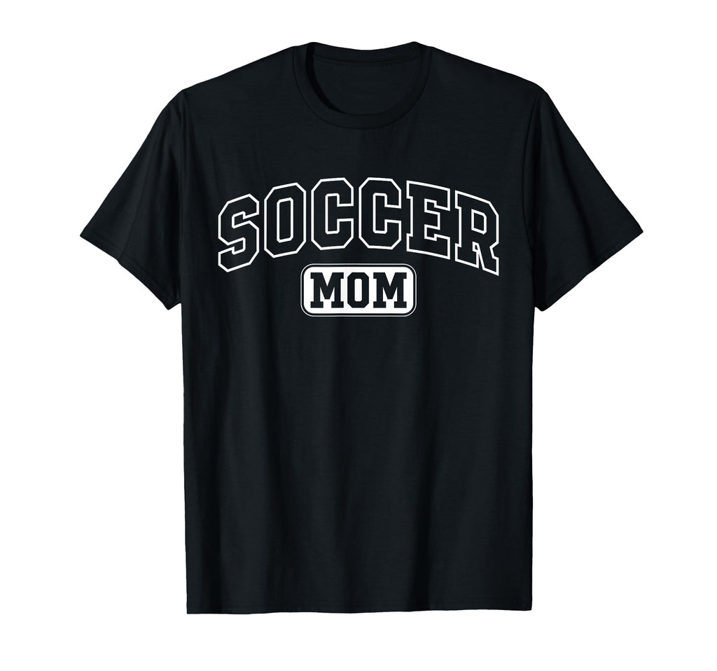 Soccer Mom Funny Athletic Lettering T-Shirt - Fun Novelty Design Unisex