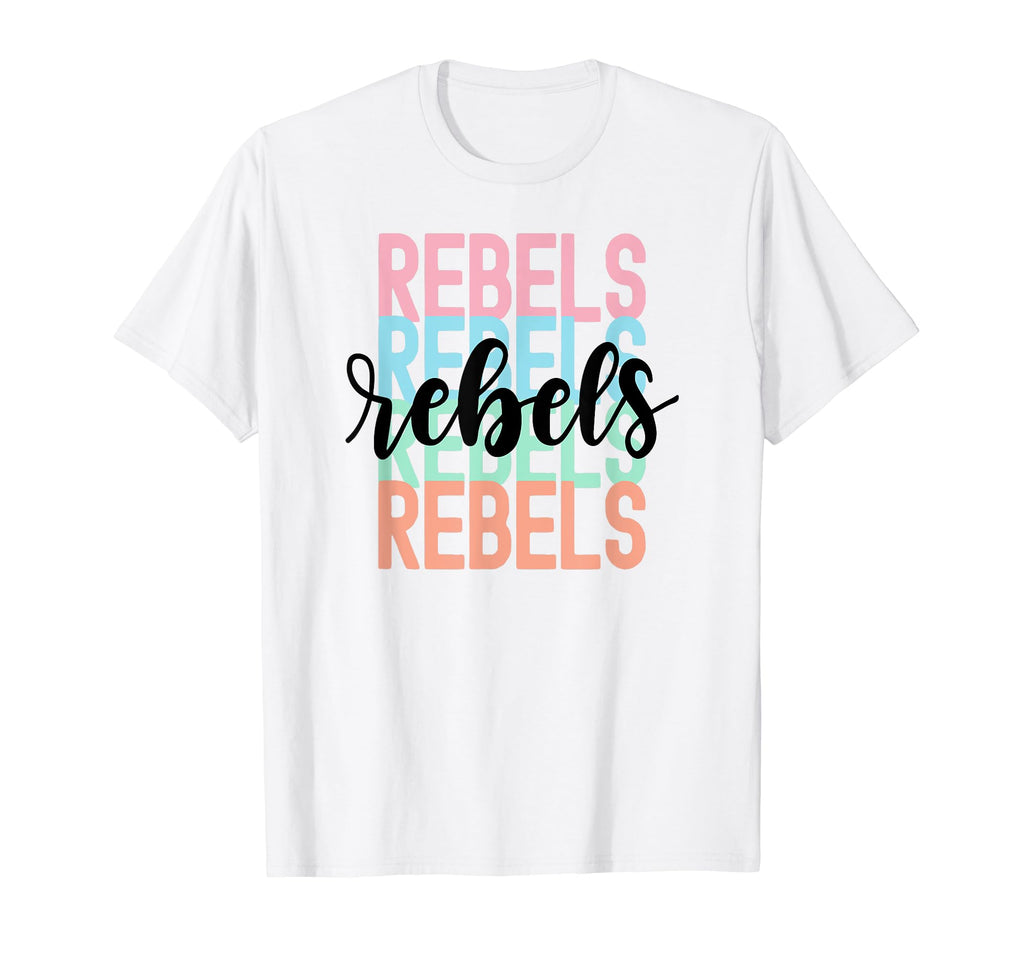 Rebels Team Mascot School Spirit T-Shirt - Streetwear Style for Adults