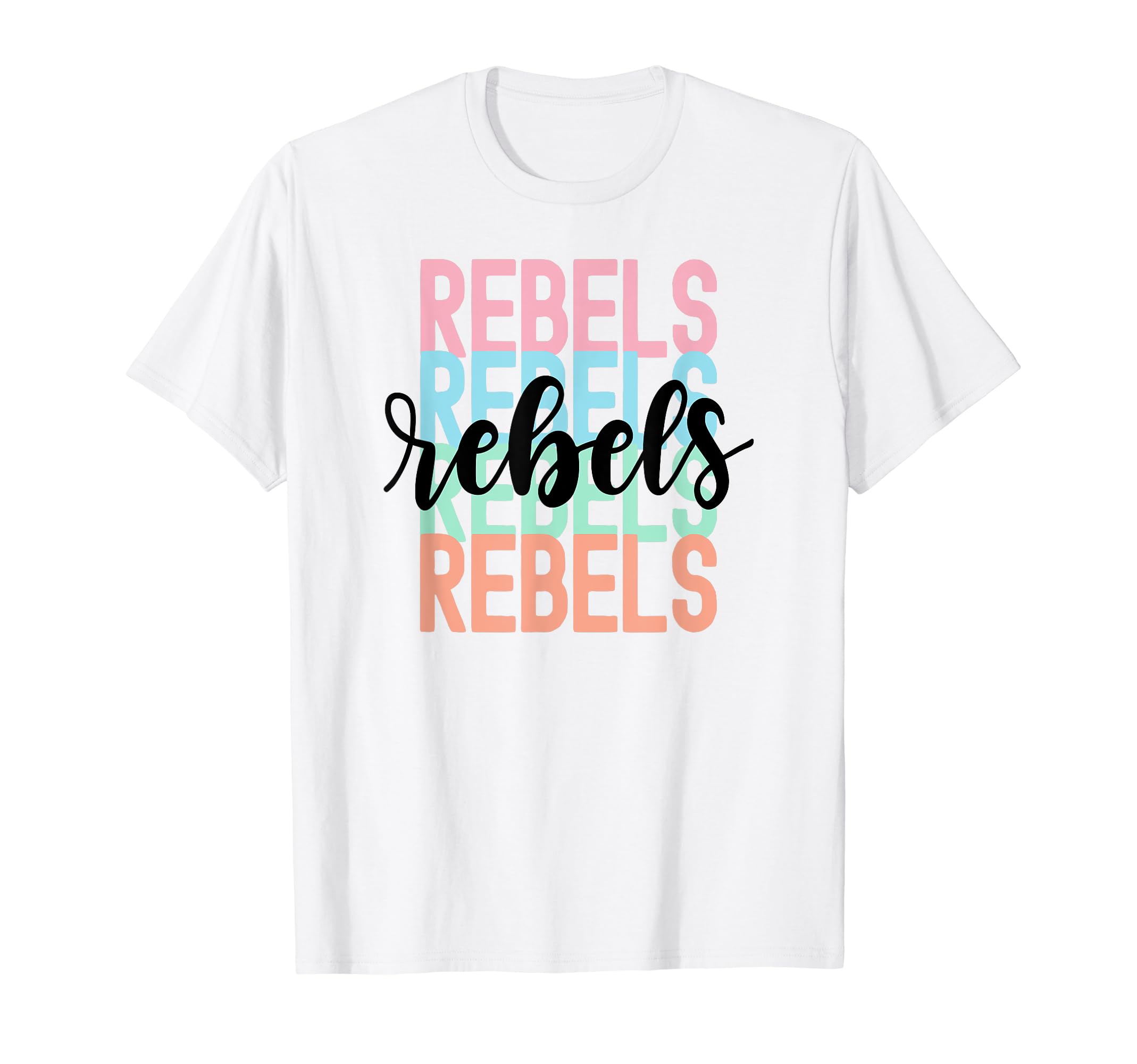 Rebels Team Mascot School Spirit T-Shirt - Streetwear Style for Adults