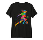 Colorful Funny Soccer Player Fan Dad T-Shirt - Novelty Apparel Men Women