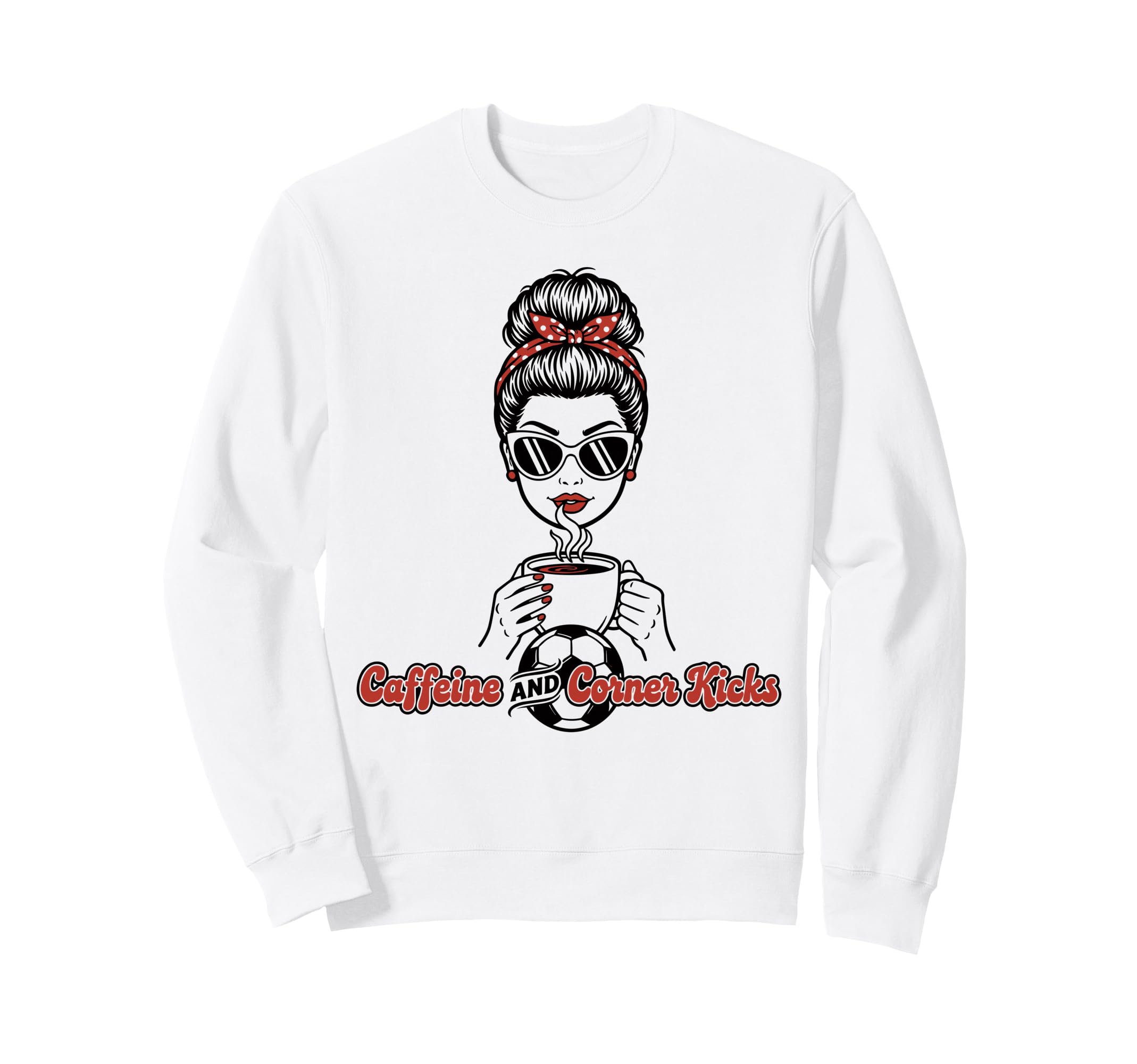 Caffeine And Corner Kicks Womens Sweatshirt - Aesthetic Graphic Unisex