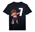 Soccer Number 7 Funny Dabbing T-Shirt - Casual Everyday Wear for Adults
