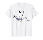 Skeleton Soccer Bicycle Kick Halloween T-Shirt - Trendy Graphic for Adults