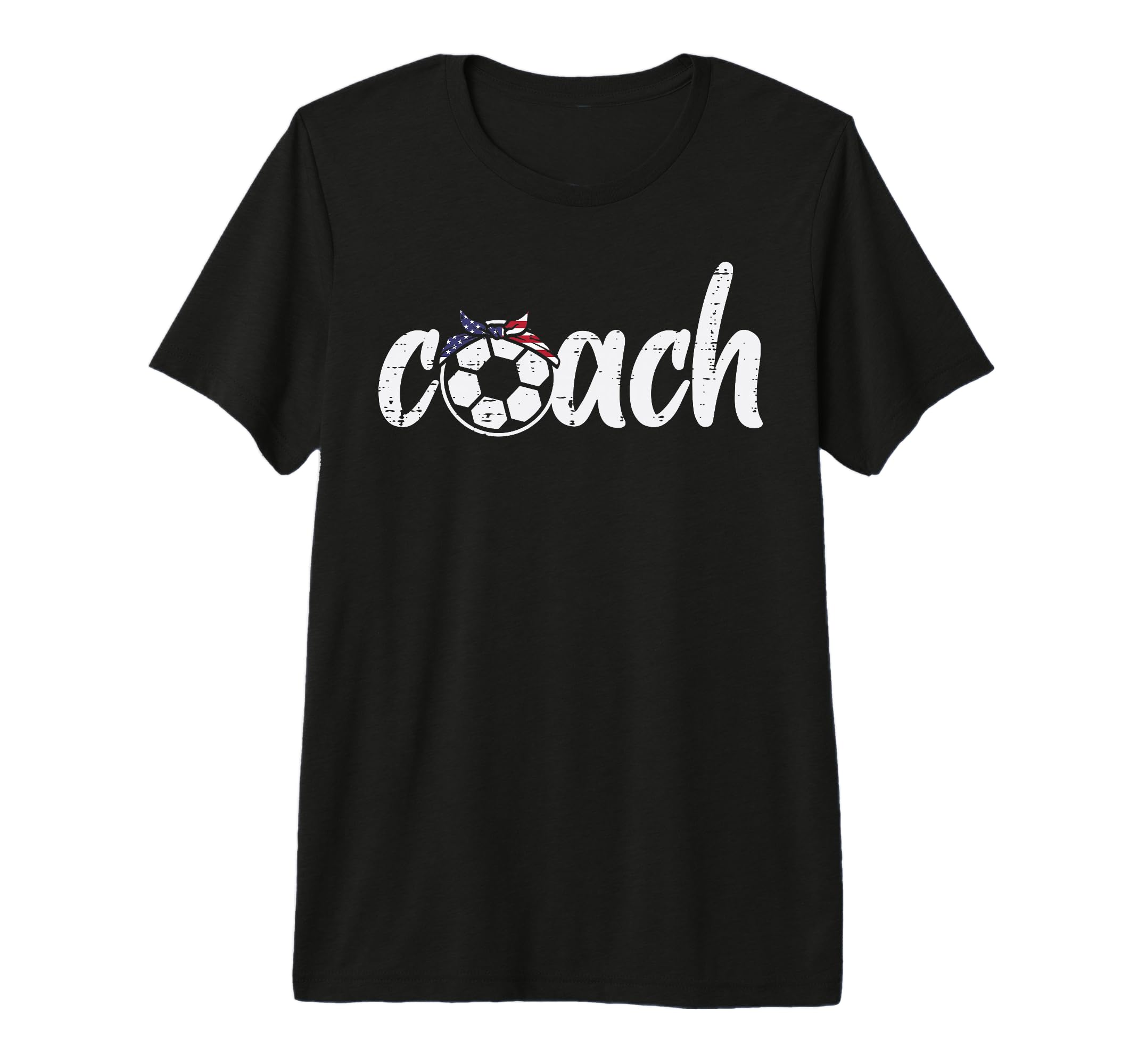 Coach Soccer American Flag Bandana T-Shirt - Aesthetic Graphic Men Women