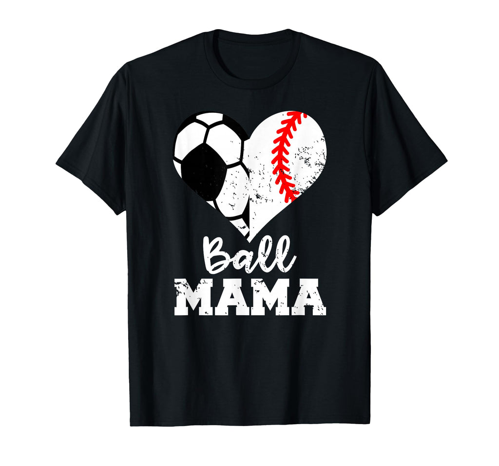Ball Mama Funny Soccer Baseball Mama T-Shirt - Aesthetic Graphic for Adults