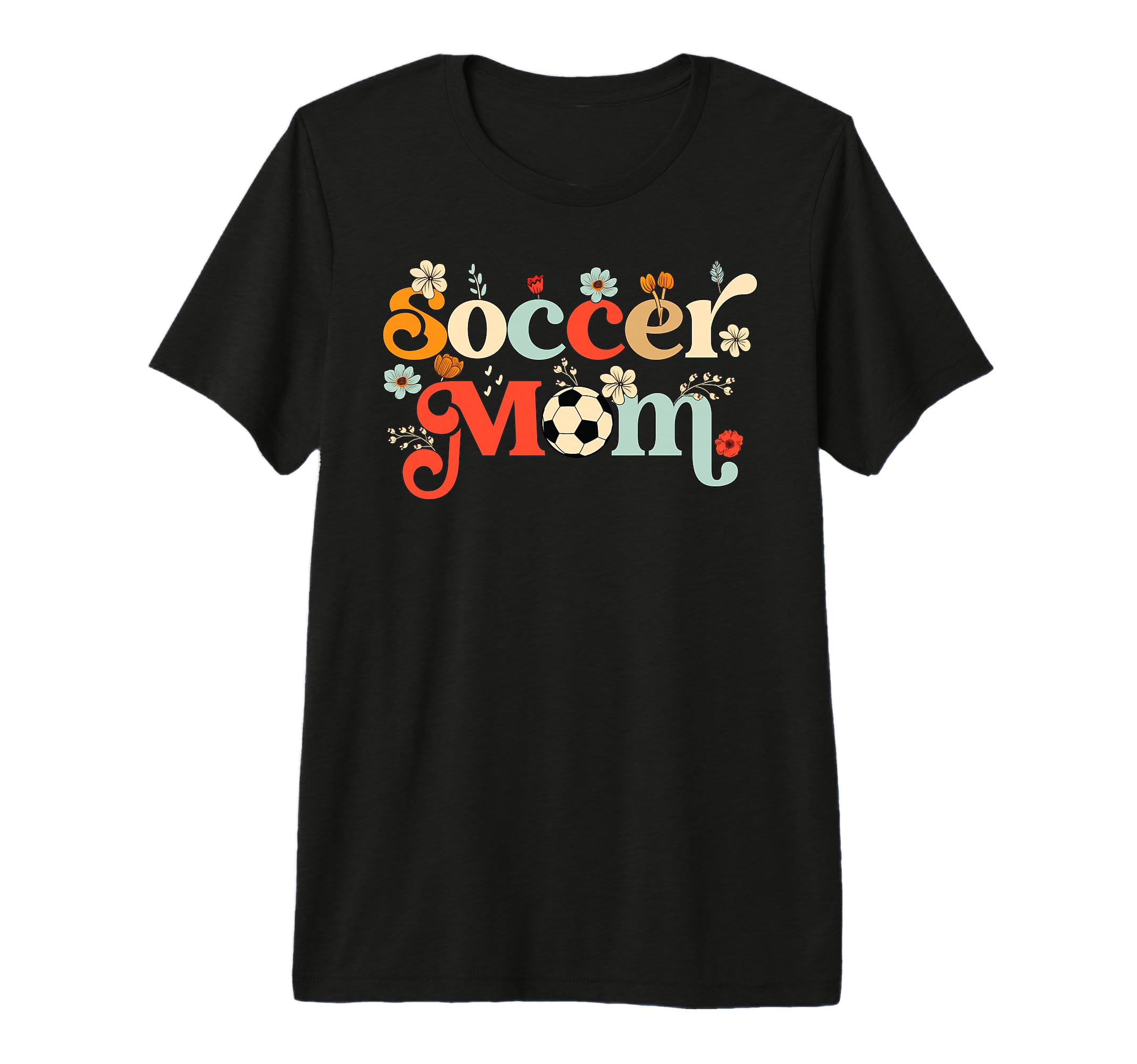 Soccer Mom Mama Wildflower Mothers Day T-Shirt - Graphic Print for Adults