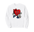 Funny Soccer Heart Coquette Bow Sweatshirt - Unique Graphic Men Women
