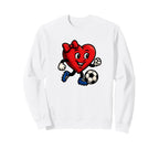 Funny Soccer Heart Coquette Bow Sweatshirt - Unique Graphic Men Women