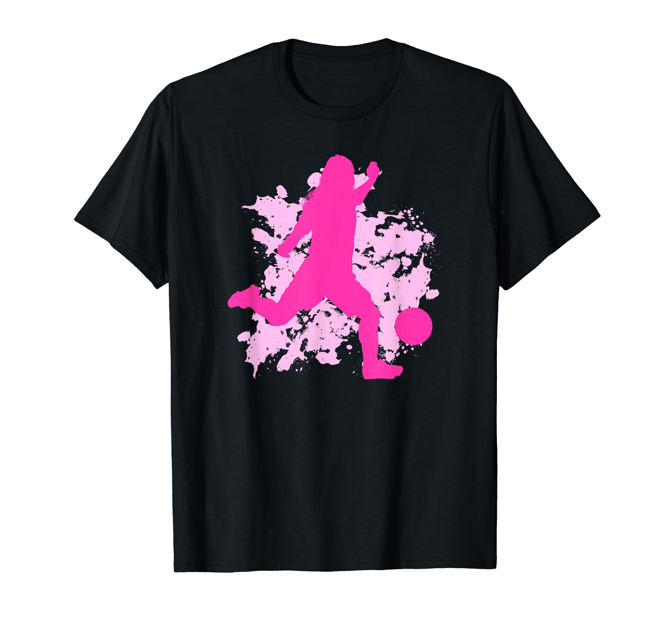 Female Soccer Player Splatter T-Shirt - Streetwear Style Men Women