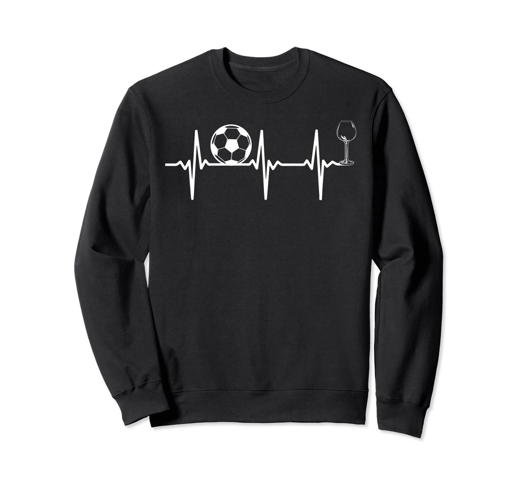 Soccer Heartbeat Wine Soccer Player Sweatshirt - Unique Graphic Men Women