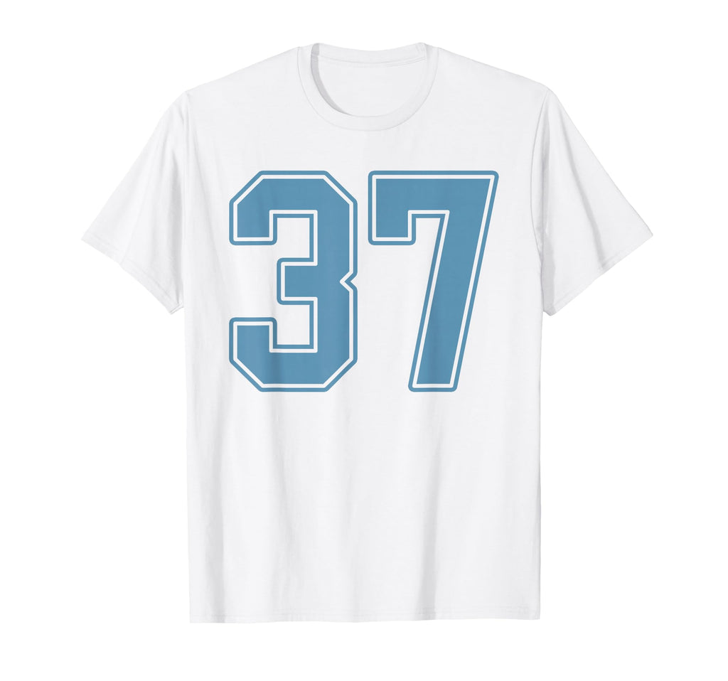 Light Blue Number 37 Jersey Player Uniform T-Shirt - Graphic Print Unisex