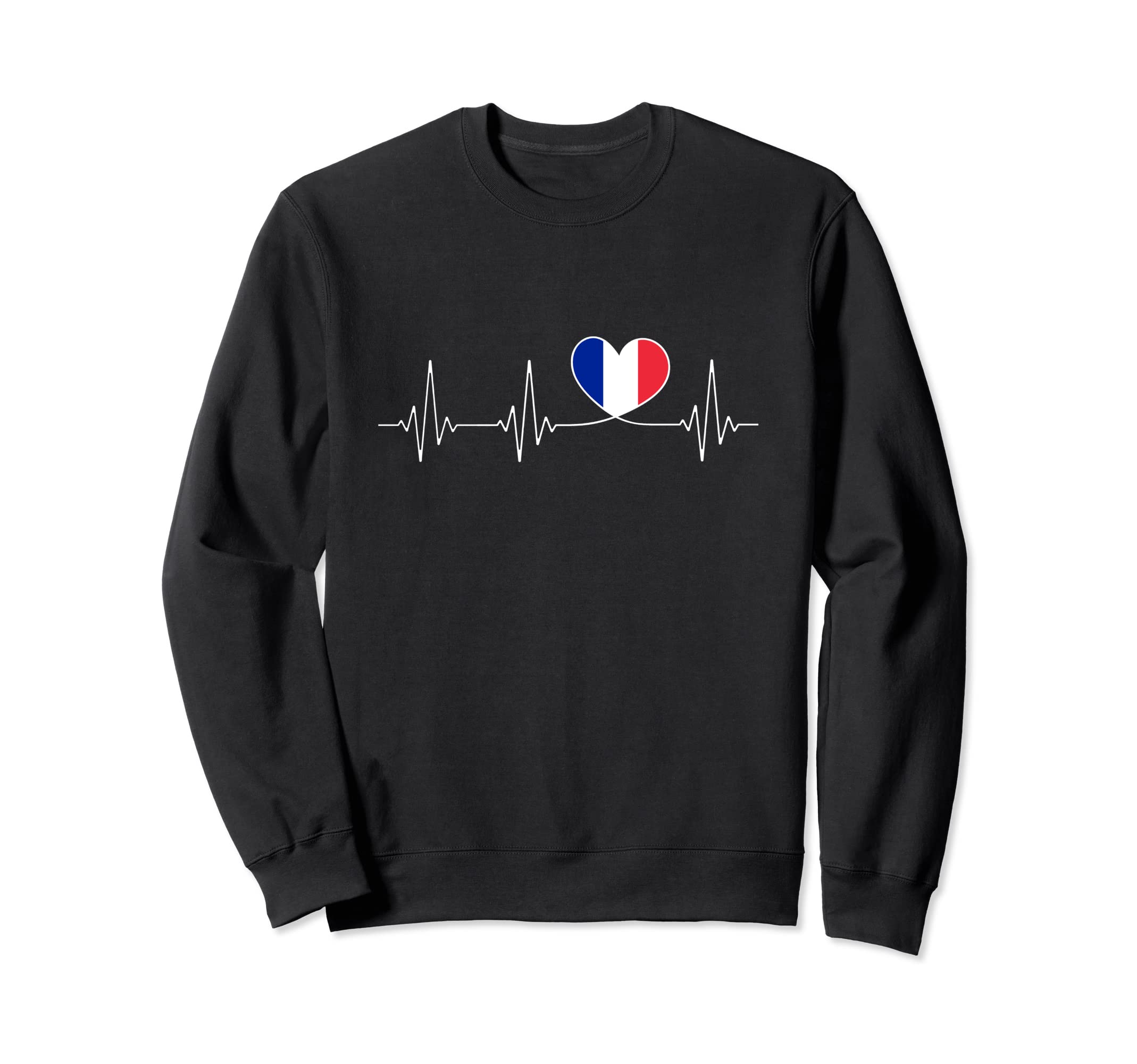 France Love Heartbeat And French Sweatshirt - Casual Everyday Wear Unisex